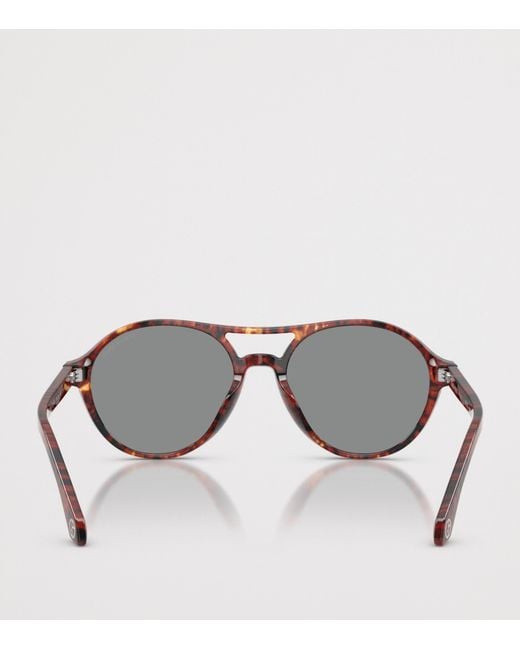 Giorgio Armani Gray Tortoiseshell Round Sunglasses for men