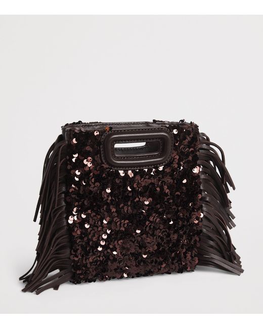 Maje Black Sequin M Mini Bag