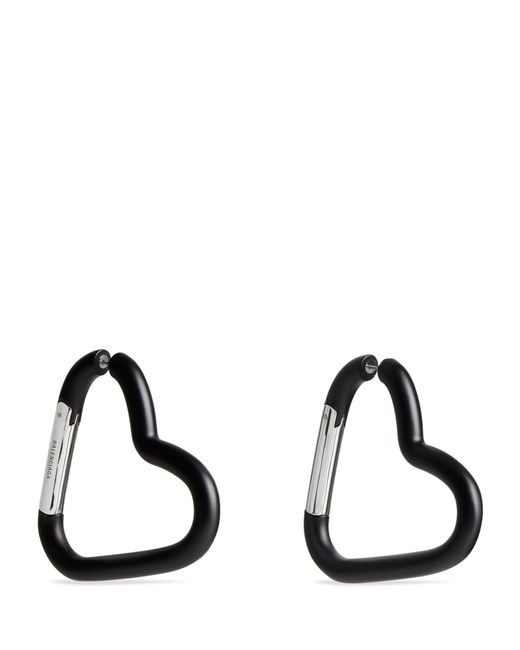 Balenciaga Metallic Love Clip Hoop Earrings