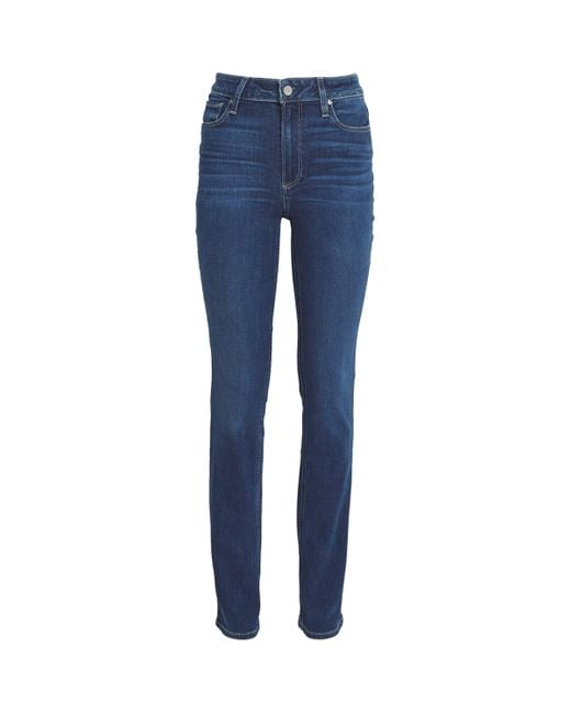 PAIGE Blue Hoxton Mid-Waist Straight Jeans