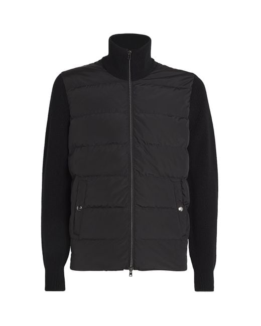 Herno Black Wool Hybrid Down Jacket for men