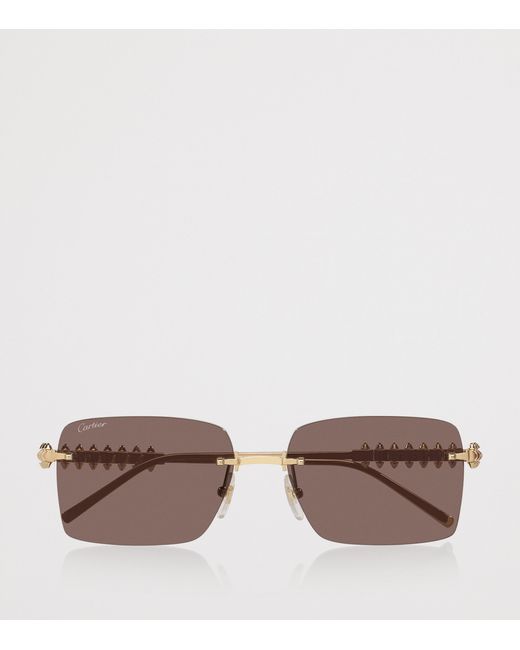 Cartier Pink Metal 06L001801 Rectangle Sunglasses