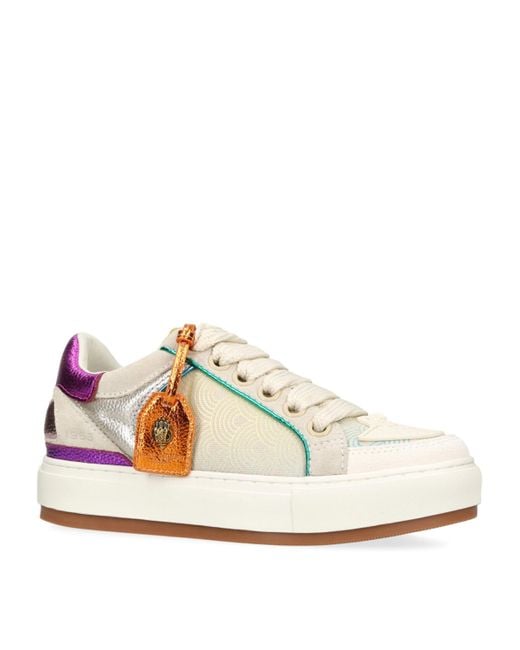 Kurt Geiger White Denim Southbank Tag Sneakers