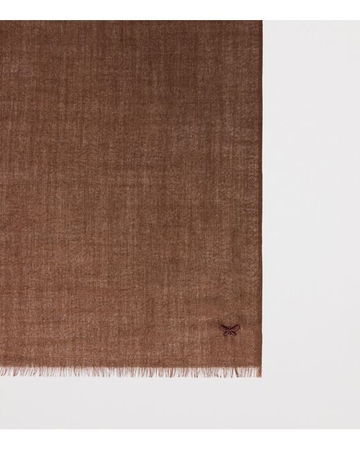 Weekend by Maxmara Brown Cashmere-Silk Scarf