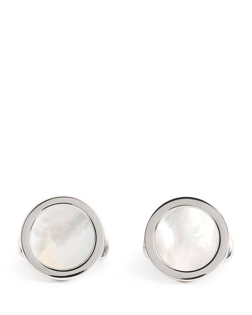 Giorgio Armani Metallic Sterling And Mother-Of-Pearl Cufflinks for men
