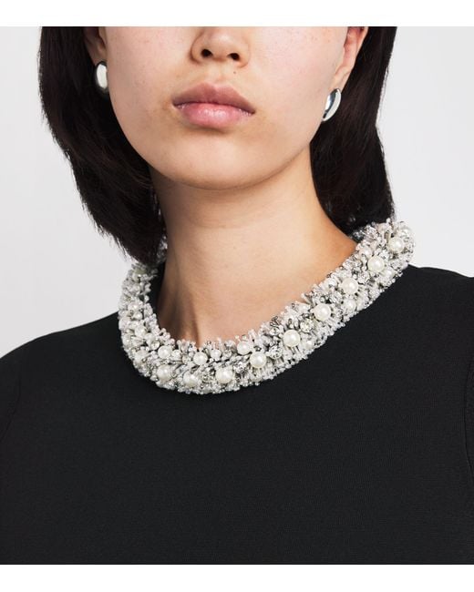 Jonathan Simkhai Black Embellished-Trim Ozelle Top