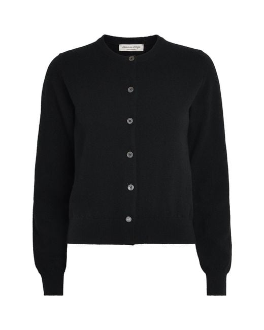 Johnstons Black Cashmere Iris Cardigan