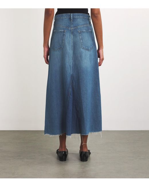 FRAME Blue The Dorothy Maxi Denim Skirt