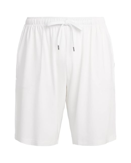 Derek Rose White Micromodal Basel Sweatshorts for men