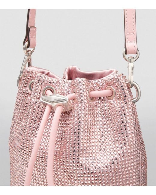 Jimmy Choo Pink Mini Cinch Bucket Bag