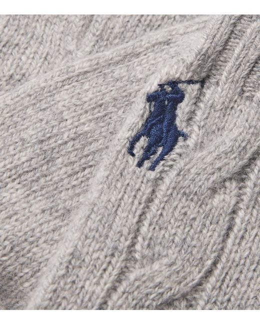 Polo Ralph Lauren Gray Wool-Cashmere Gloves
