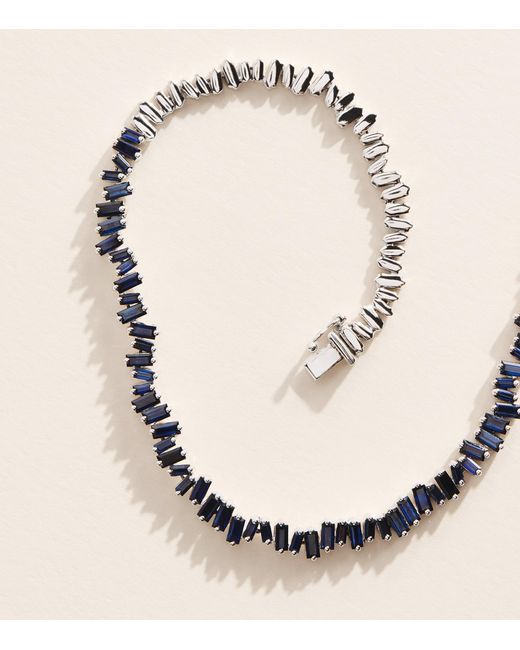 Suzanne Kalan Metallic And Sapphire Bold Tennis Necklace