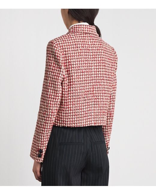 ME+EM Red Tweed Heritage Cropped Jacket