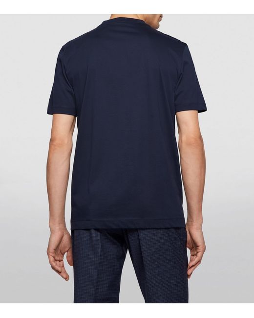 Boss Blue Cotton Logo T-Shirt for men