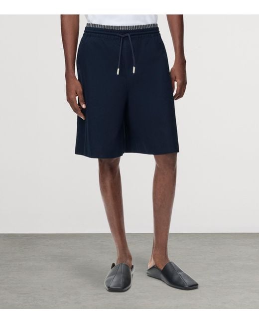 Loewe Blue Cotton Drawstring Shorts for men