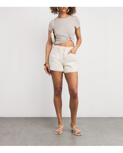 GOOD AMERICAN Natural Good 90S Denim Shorts