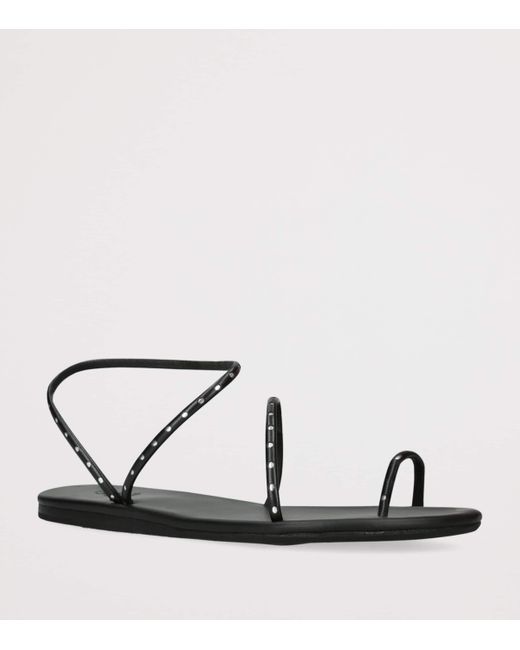 Ancient Greek Sandals Black Leather Astro Sandals
