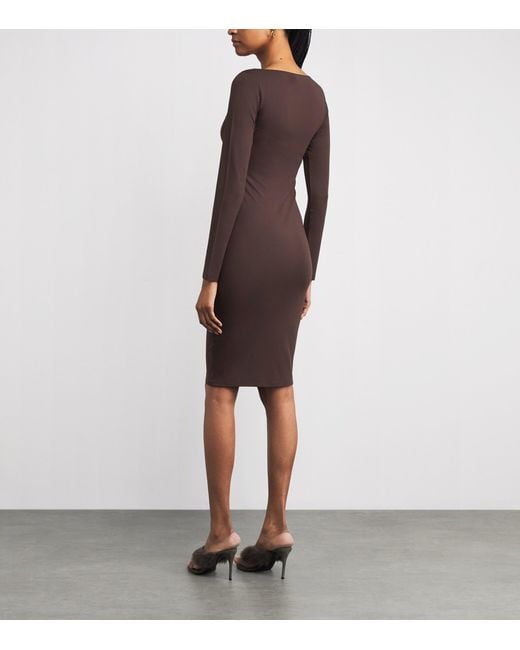Skims Brown Smooth Layers Midi Dress