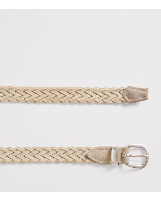 Eleventy Natural Suede-Blend Belt for men