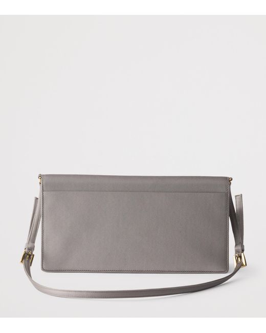 Prada Gray Mini Satin Shoulder Bag
