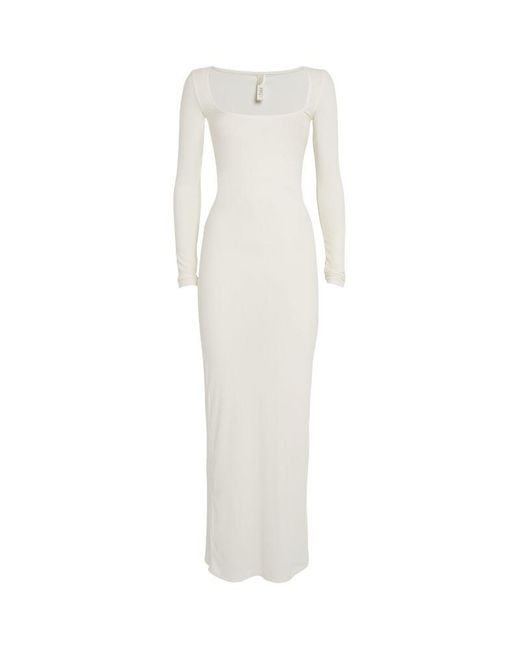 Skims White Soft Lounge Maxi Dress