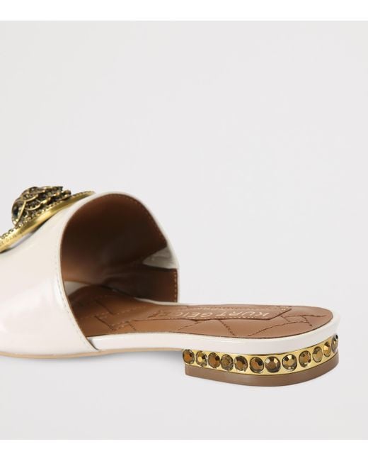 Kurt Geiger White Patent Leather Chelsea Flat Sandals