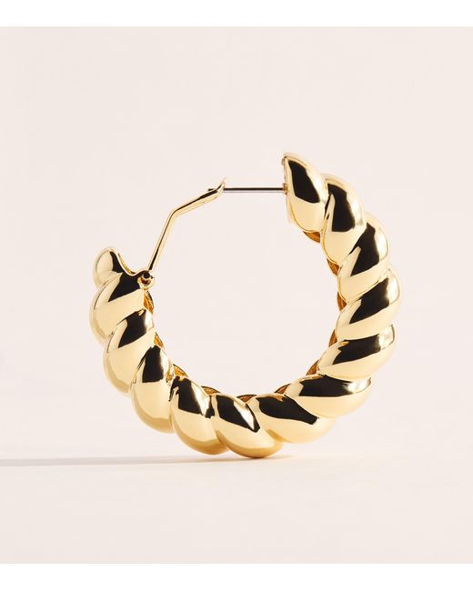 Eddie Borgo Metallic Plated Torsade Hoop Earrings
