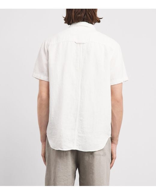 Citizens of Humanity White Linen Short-Sleeve Cairo Shirt for men