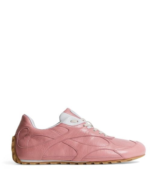 Bottega Veneta Pink Leather Orbit Flash Sneakers for men
