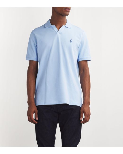 Polo Ralph Lauren Open-Collar Polo Shirt in Blue for Men | Lyst