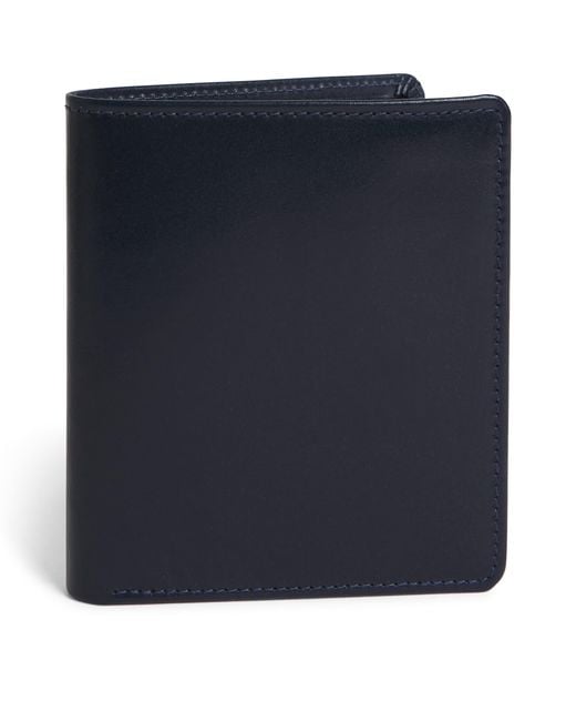 Swaine Blue Leather Bifold Wallet for men