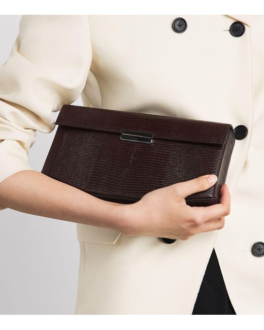 Totême Brown Embossed-Leather Shoulder Bag