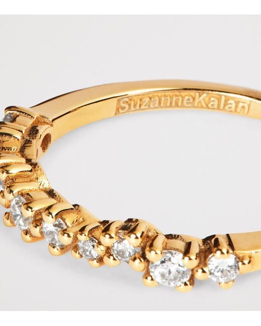 Suzanne Kalan Natural And Round Diamond Deco Half Band Ring