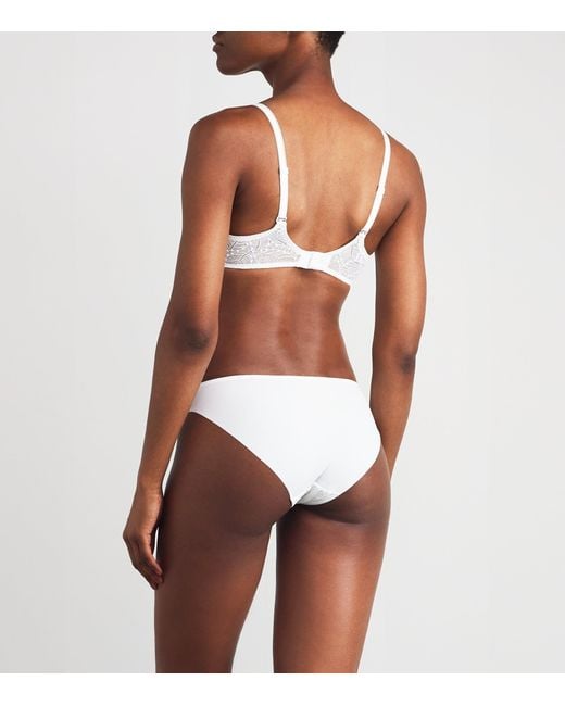 Simone Perele White Lace-Trim Comète Briefs