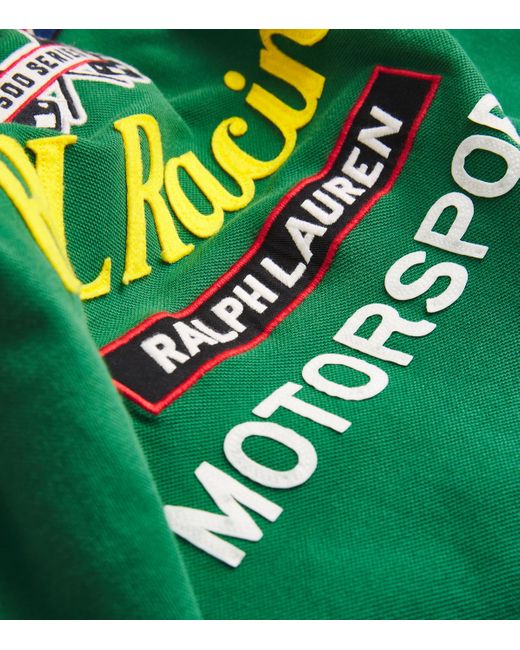 Service Ralph Laurent Racing Logo Polo Ralph Lauren Cotton Racing Polo Shirt in Green for Men | Lyst