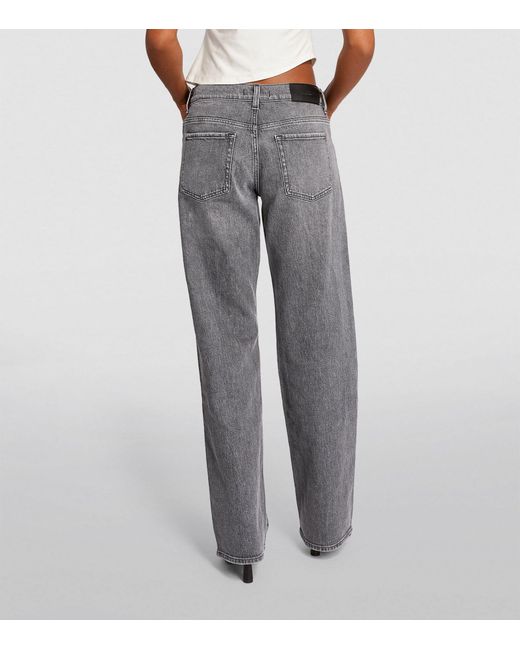 7 For All Mankind Gray Tess High-rise Straight Jeans