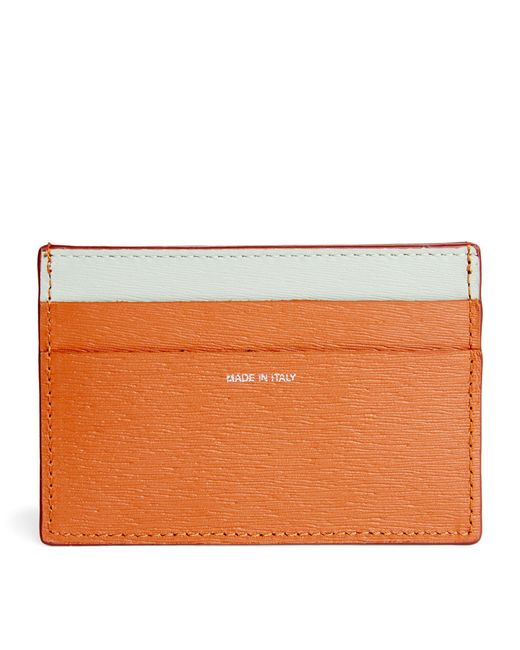 Paul Smith Brown Leather Logo Card Holder for men