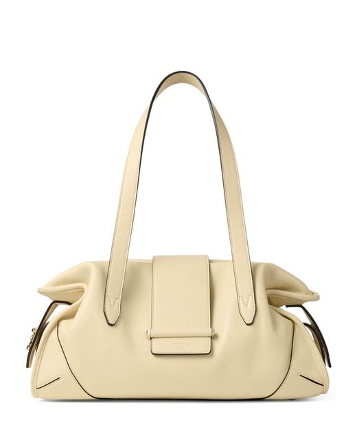 Jimmy Choo Natural Medium Leather Bar Holdall Bag