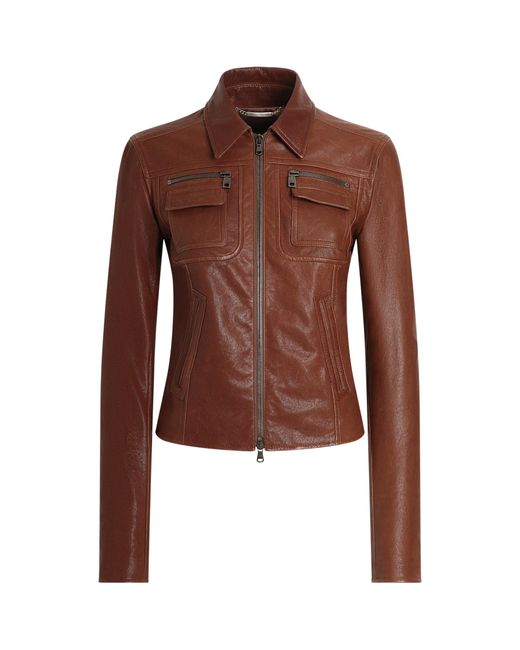 Dolce & Gabbana Brown Leather Jacket
