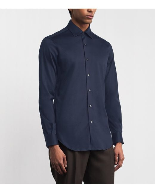Pal Zileri Blue Cotton Jersey Shirt for men