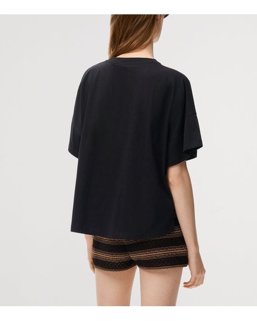 Loewe Black X Paula' Ibiza Stretch-Cotton Anagram T-Shirt
