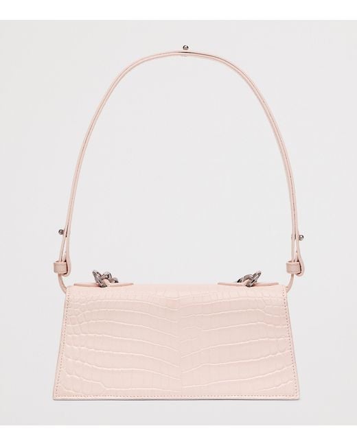 McQueen Pink Mini Leather Jewelled Shoulder Bag