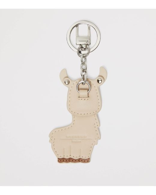 Weekend by Maxmara White Leather Llama Keyring