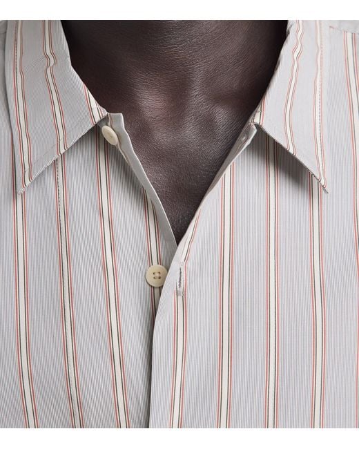 NN07 Gray Supima Cotton Stripe Short-Sleeve Shirt for men