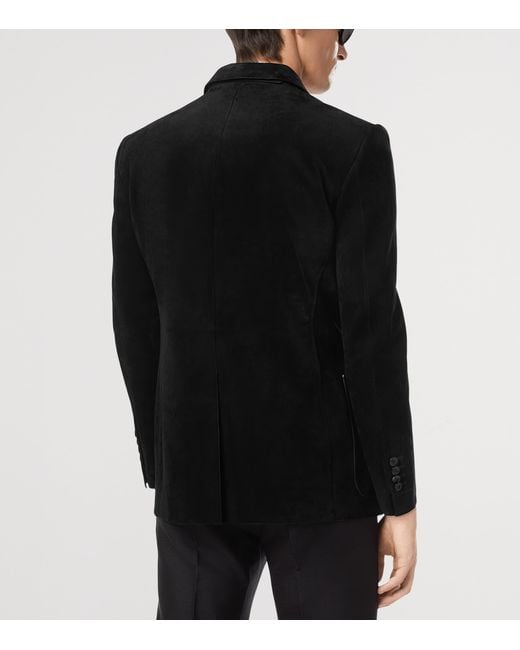 Tom Ford Black Suede Single-Breasted Blazer for men