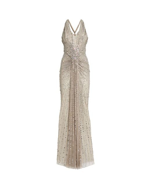 Jenny Packham White Embellished Lana Gown