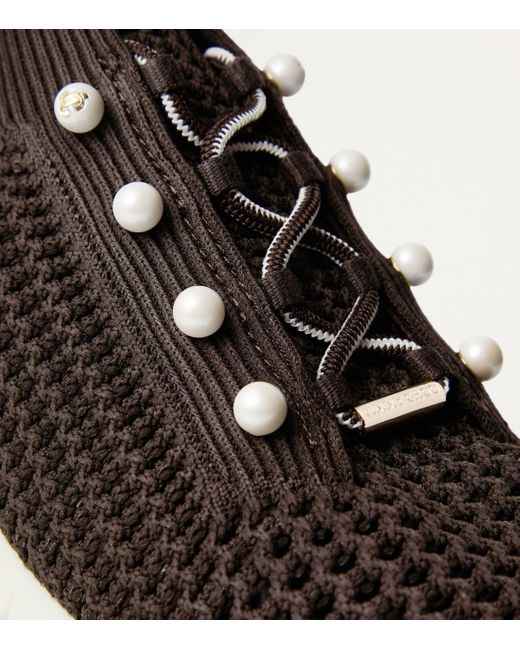 Jimmy Choo Brown Embellished Veles Sneakers