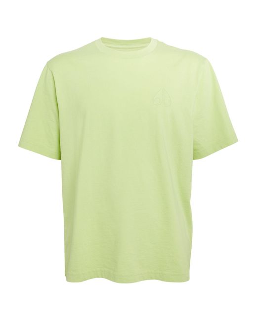 Moose Knuckles Green Cotton Logo Patch T-shirt for men