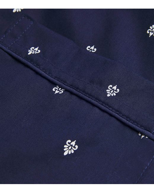 Derek Rose Blue Cotton Nelson Pyjama Set for men
