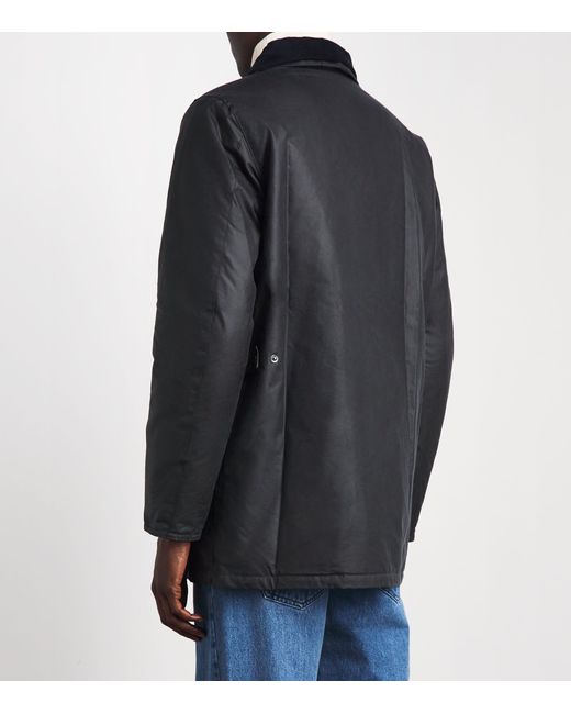 Barbour Black Waxed Cotton Modern Powell Jacket for men